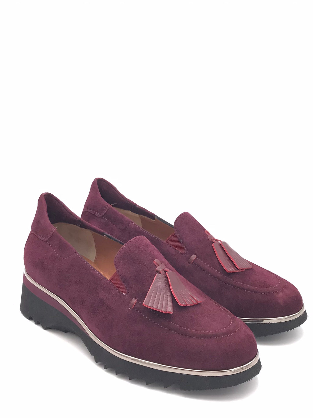 Mocassino con zeppa in camoscio bordeaux 420 BORDEAU ZULIAN 