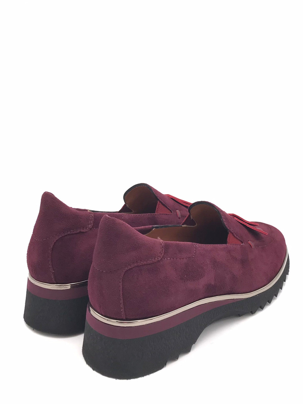 Mocassino con zeppa in camoscio bordeaux 420 BORDEAU ZULIAN 