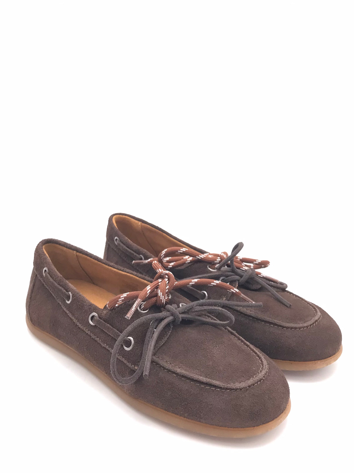Mocassino barca allacciato in camoscio marrone 5120 MARRONE ZULIAN 