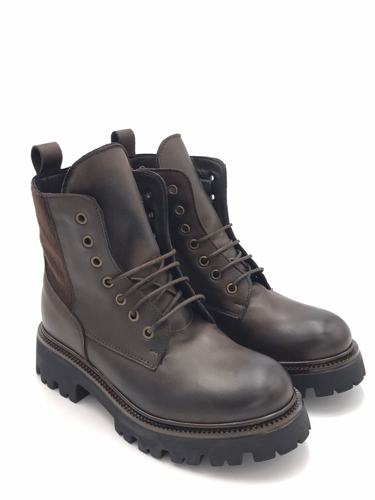 Anfibio Sidney marrone con inserto in cavallino PL64964 MARRONE ZULIAN 