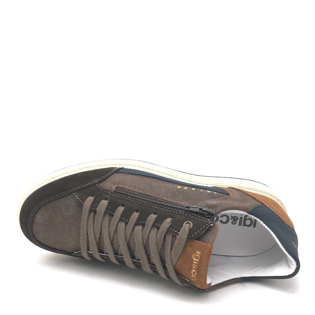 Sneakers Santiago camoscio marrone-blu