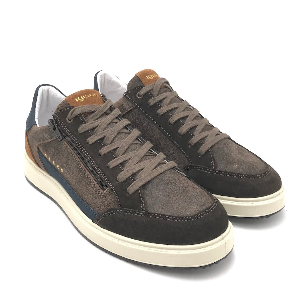 Sneakers Santiago camoscio marrone-blu