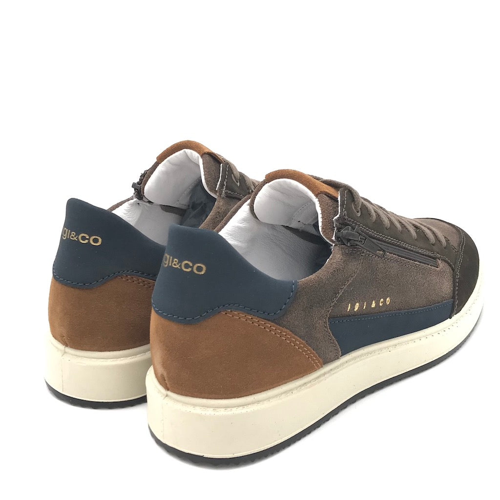 Sneakers Santiago camoscio marrone-blu