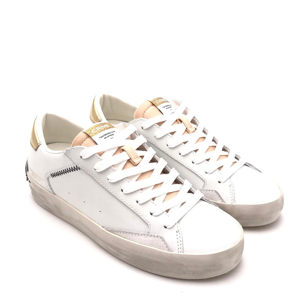 Sneakers Distrassed bianca-platino