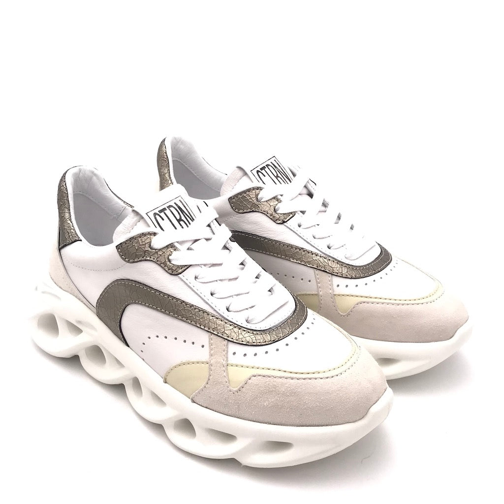 Sneakers running cocco-bianco