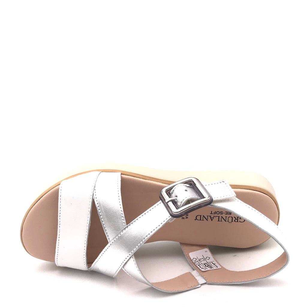Sandalo Fasi bianco-argento