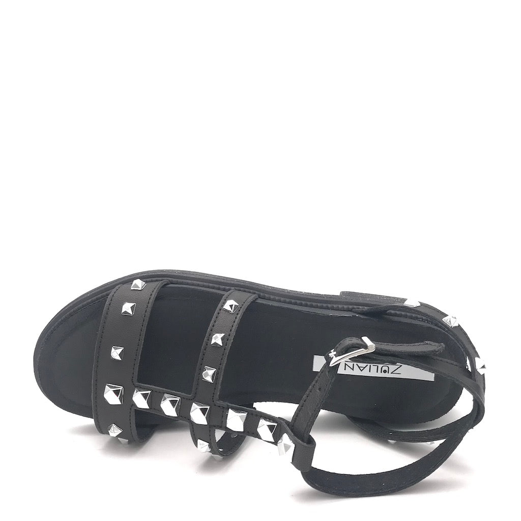 Sandalo borchie nero