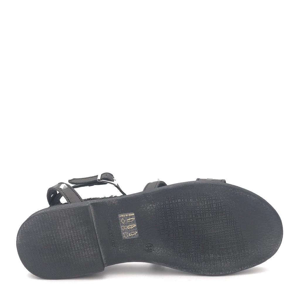 Sandalo borchie nero