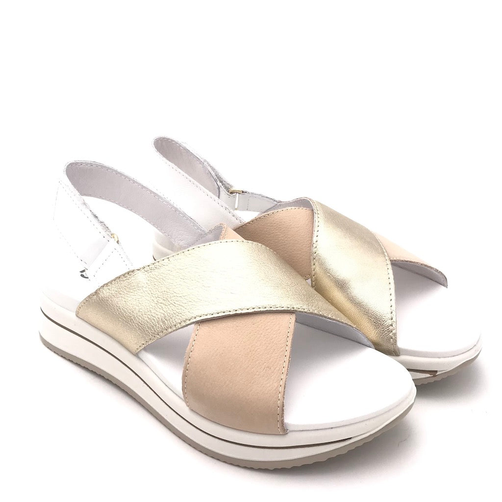 Sandalo Sindy beige-platino