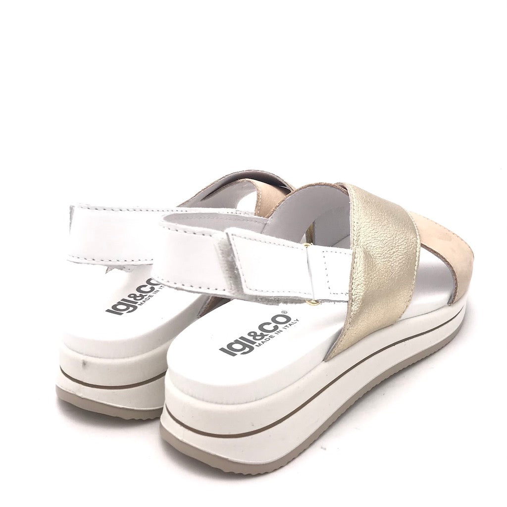 Sandalo Sindy beige-platino