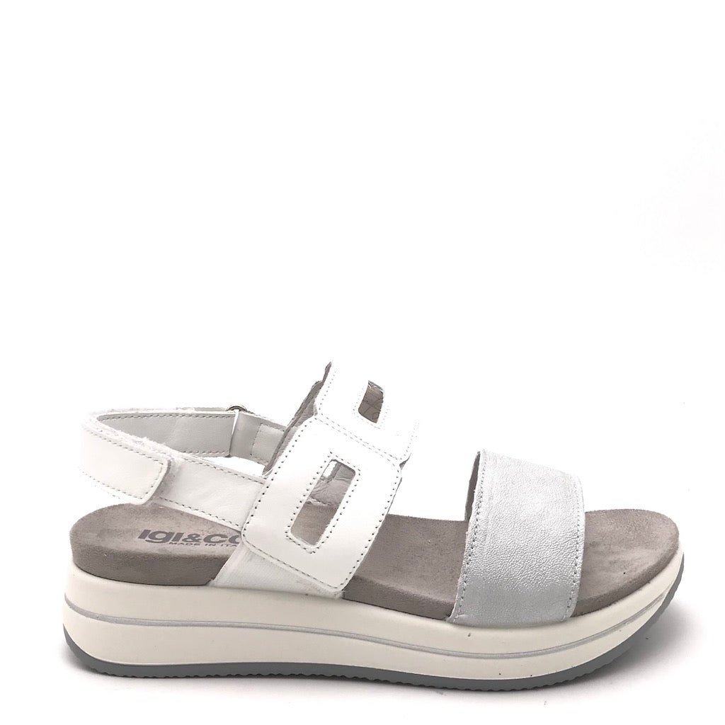 Sandalo Sindy bianco-argento