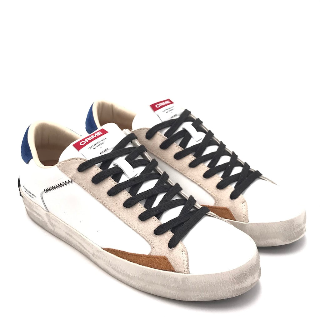 Sneakers Distrassed bianca-bluette