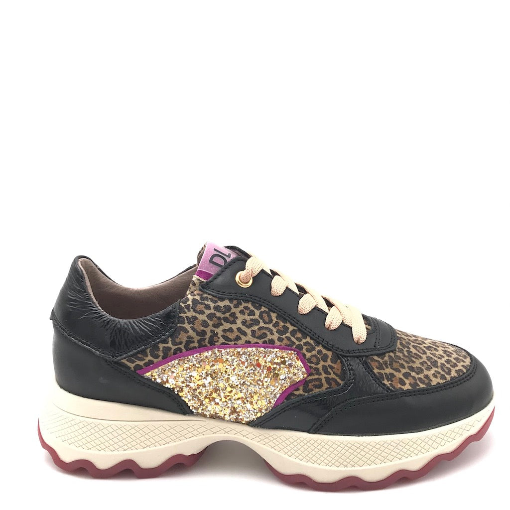 Sneakers nera animalier