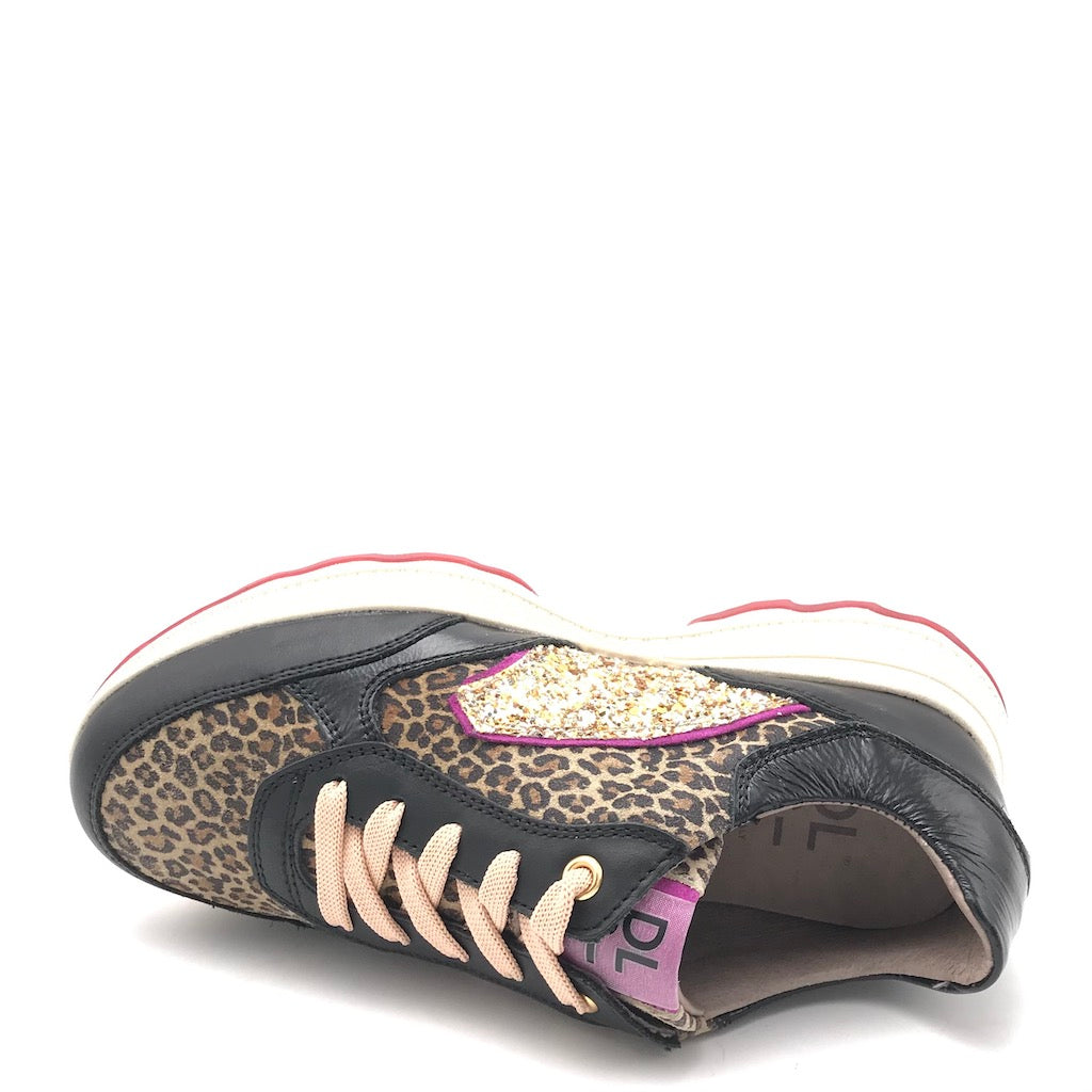 Sneakers nera animalier