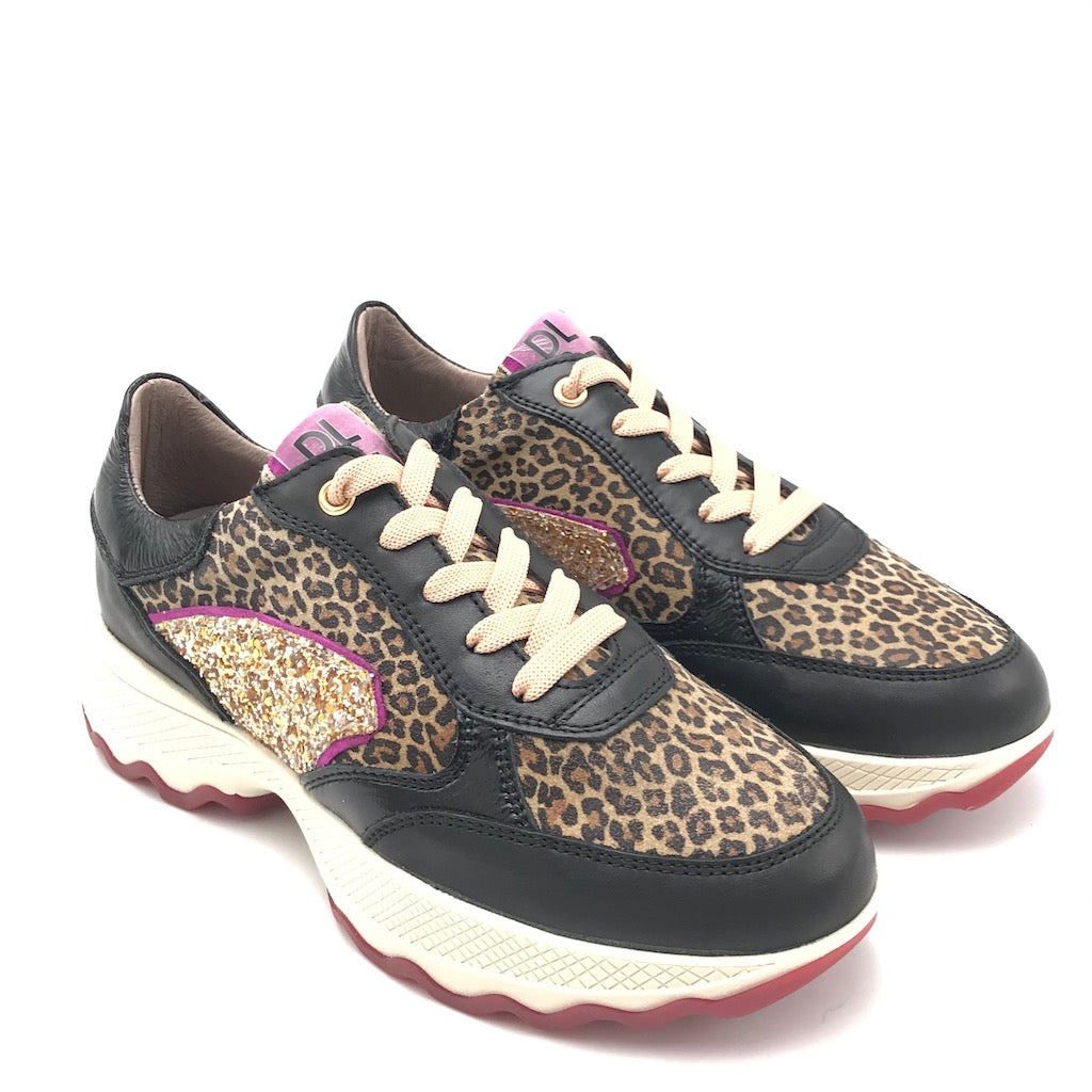 Sneakers nera animalier