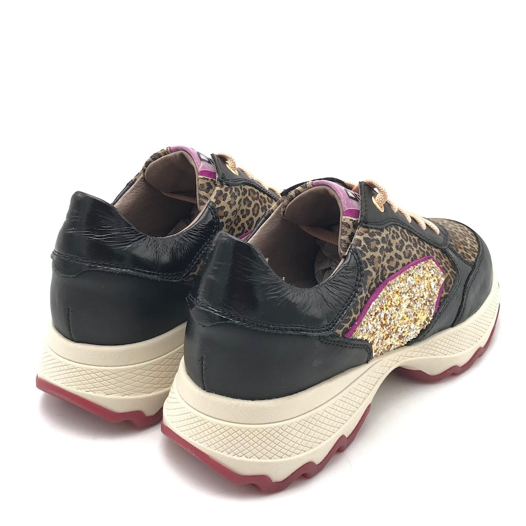 Sneakers nera animalier