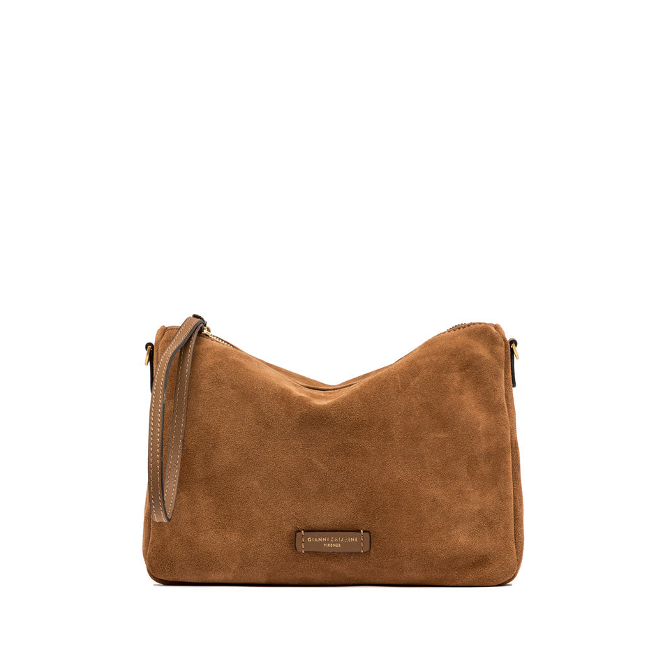 Borsa Nora pouch in camoscio caramel BS10225 CUOIO GIANNI CHIARINI 
