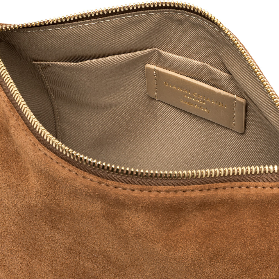 Borsa Nora pouch in camoscio caramel BS10225 CUOIO GIANNI CHIARINI 