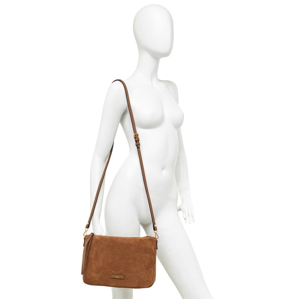 Borsa Nora pouch in camoscio caramel BS10225 CUOIO GIANNI CHIARINI 