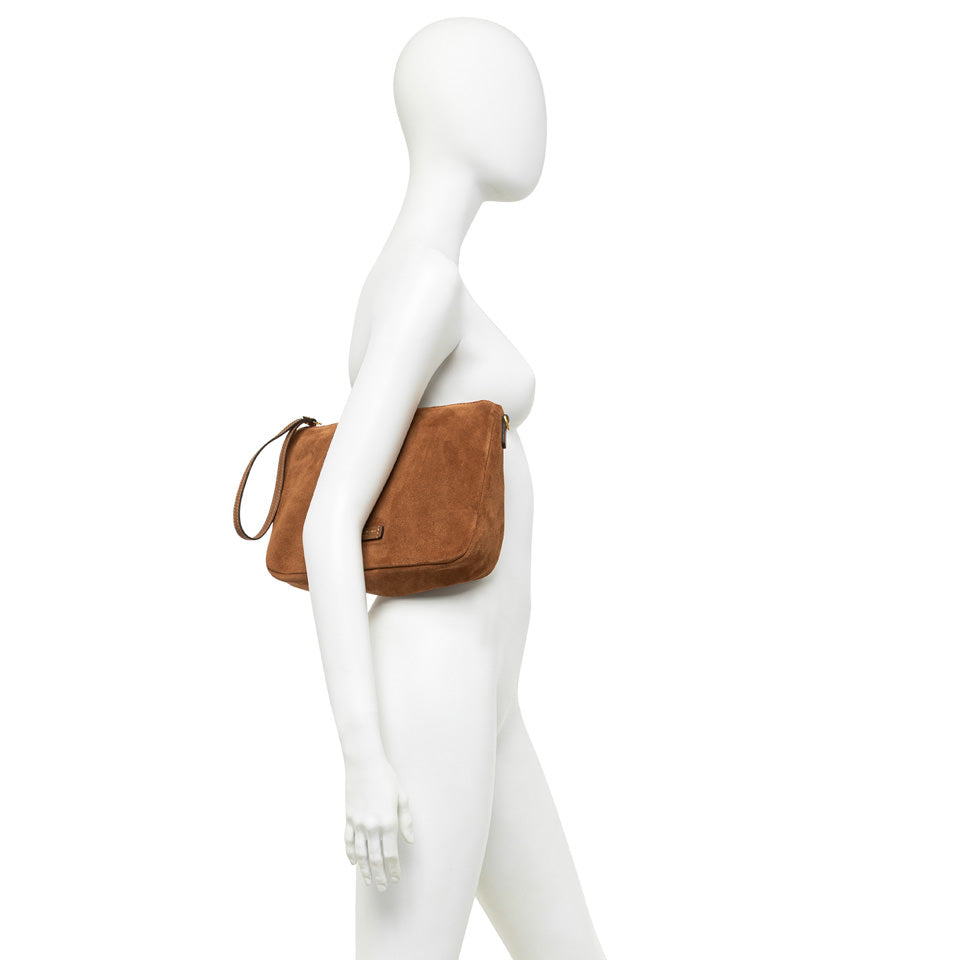 Borsa Nora pouch in camoscio caramel BS10225 CUOIO GIANNI CHIARINI 