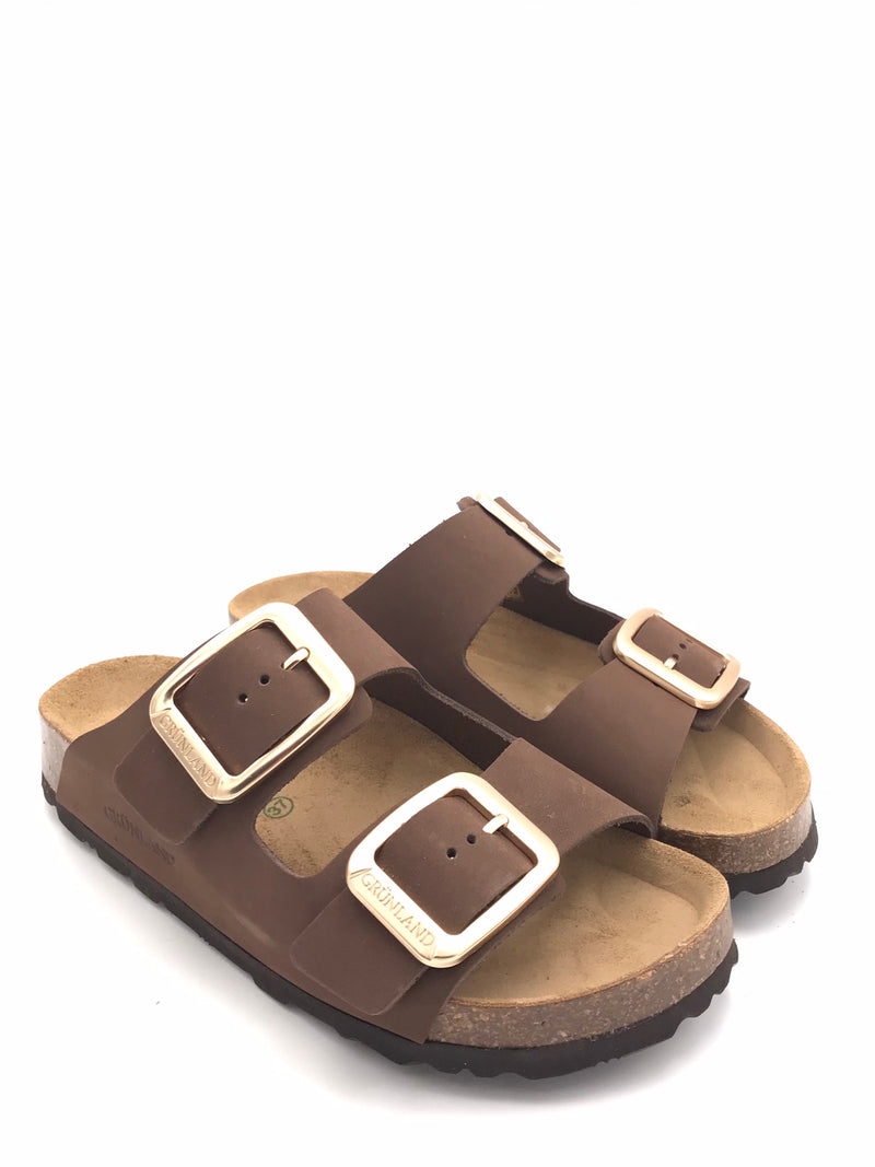 Ciabatta Enny in nabuk marrone CB0076 MARRONE GRUNLAND 
