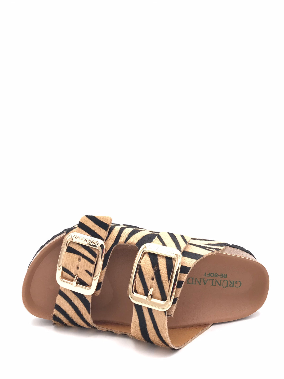Ciabatta Enny in cavallino zebrato cuoio CB0784 CUOIO GRUNLAND 