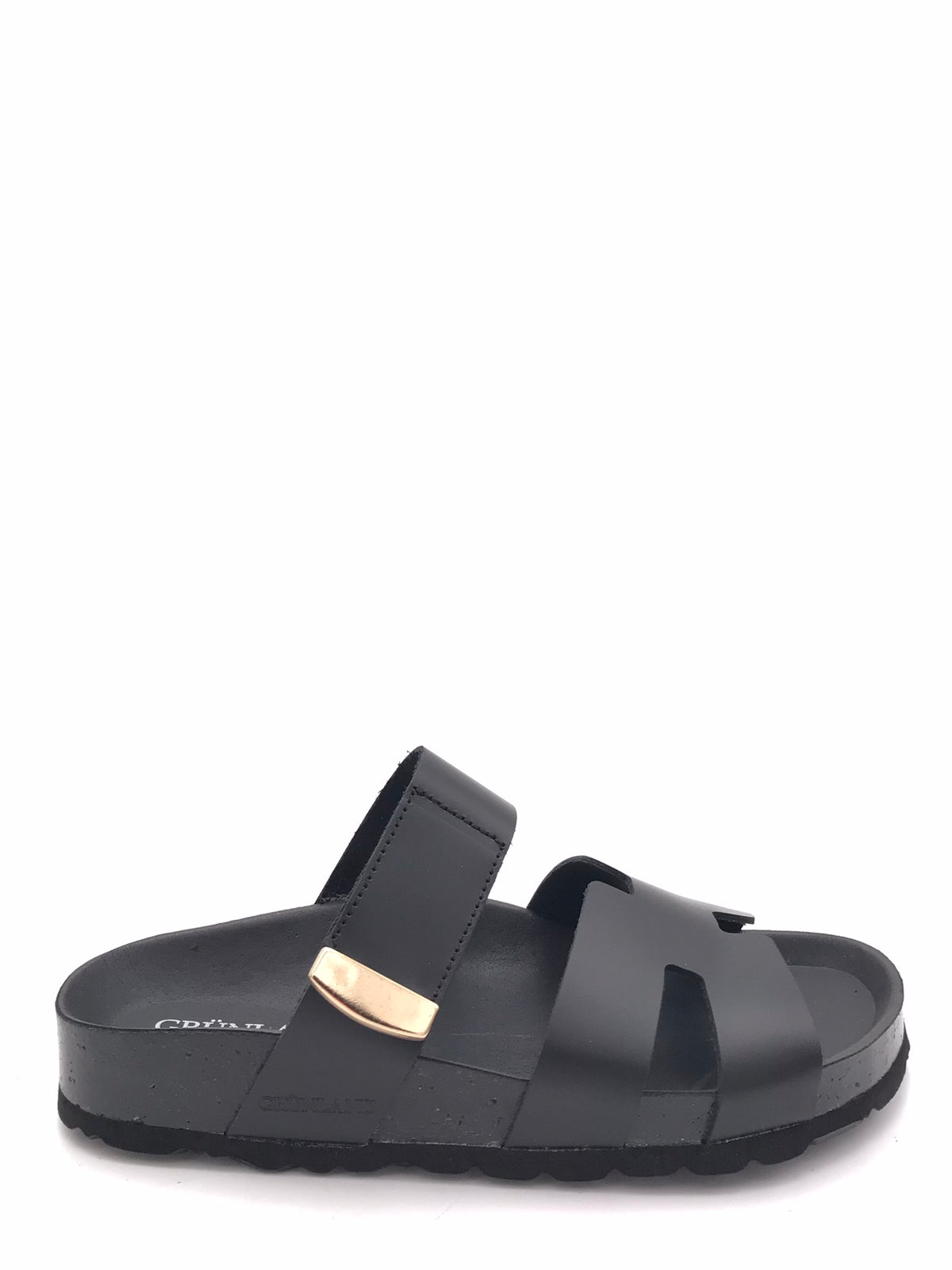 Ciabatta Enny doppia fascia con velcro nera CB 0809 NERO GRUNLAND 
