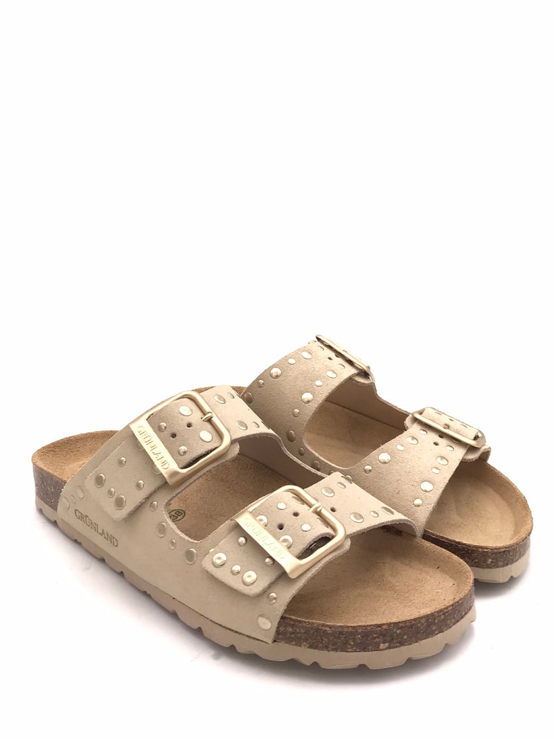 Ciabatta Sara in crosta latte con borchie CB 1797 LATTE GRUNLAND 
