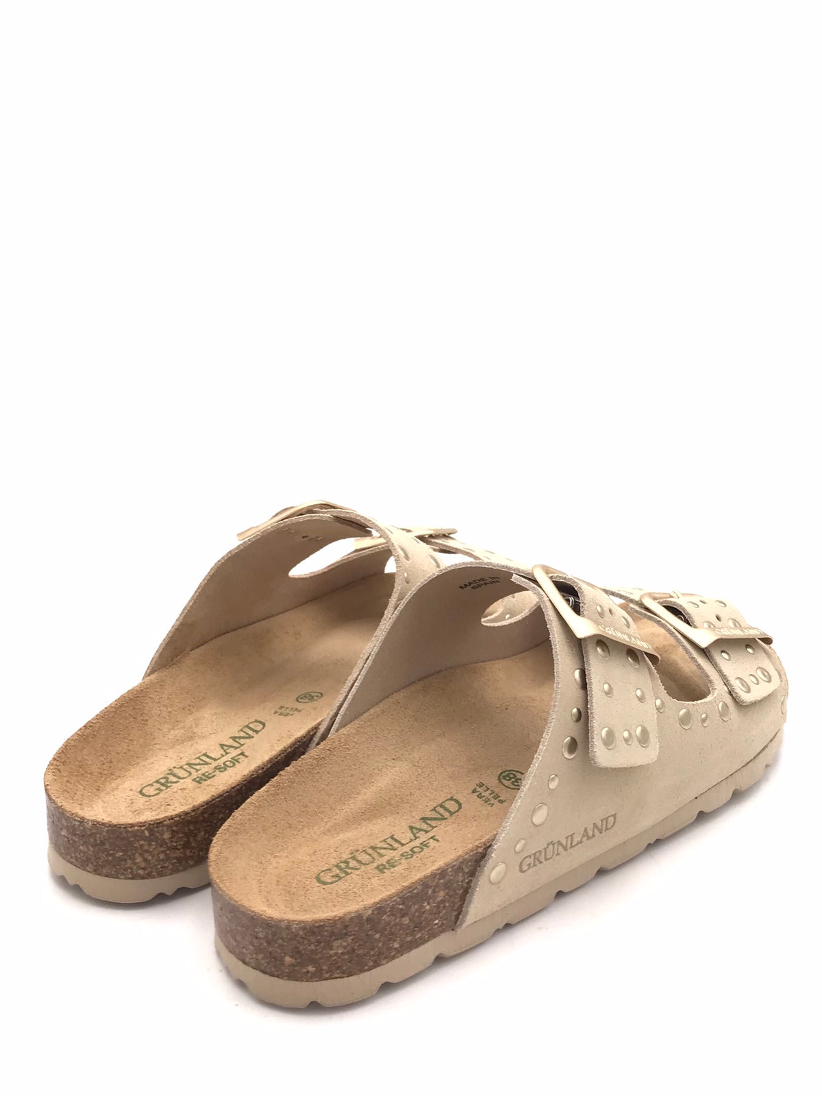 Ciabatta Sara in crosta latte con borchie CB 1797 LATTE GRUNLAND 