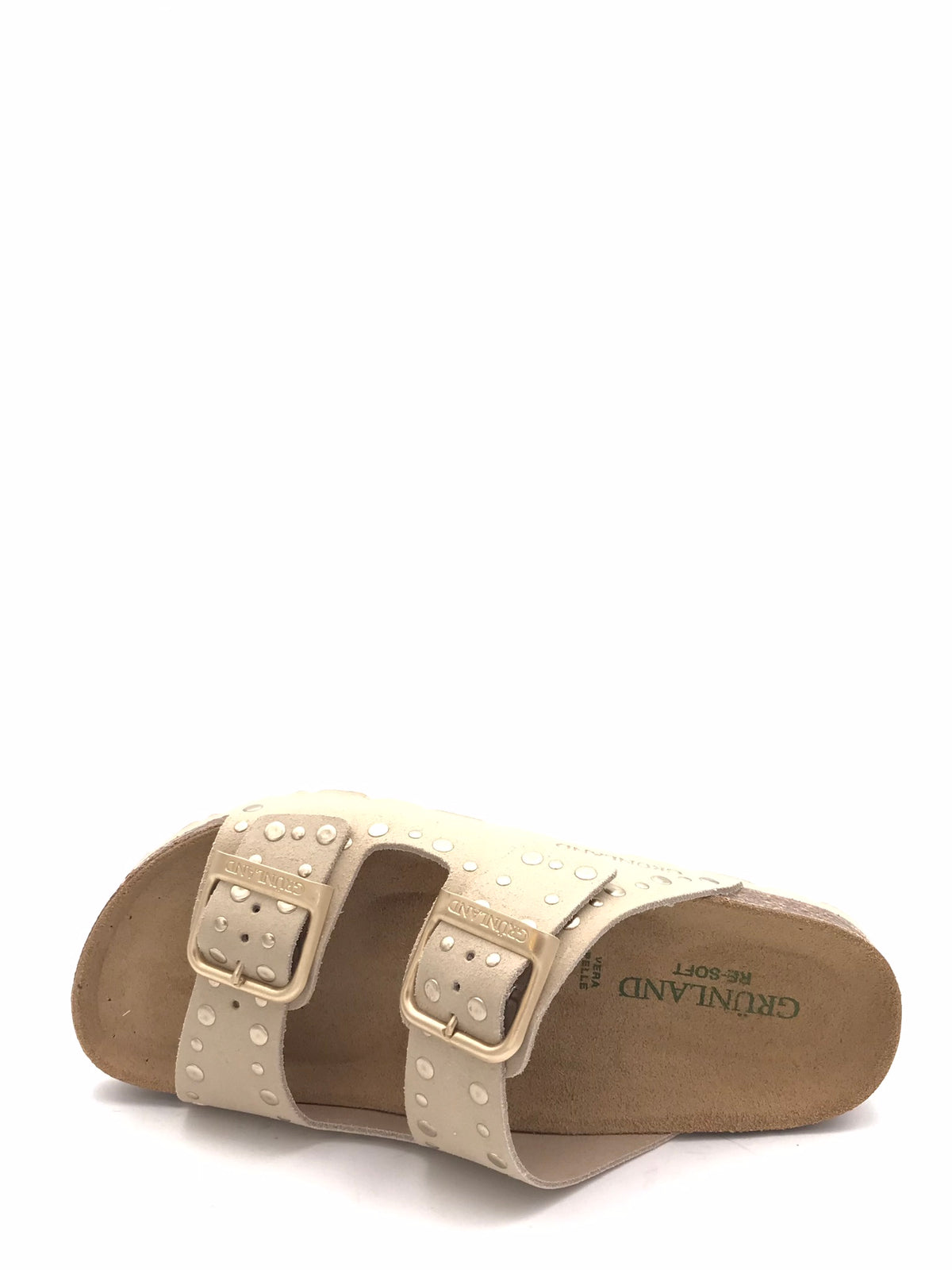 Ciabatta Sara in crosta latte con borchie CB 1797 LATTE GRUNLAND 