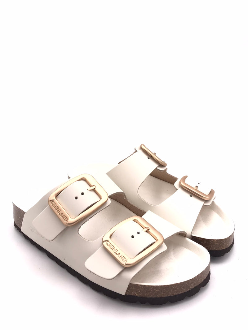 Ciabatta Enny in pelle latte CB 3272 LATTE GRUNLAND 