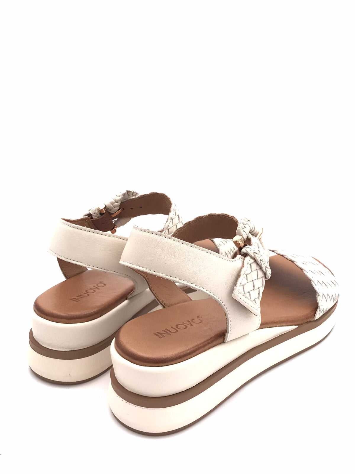 Sandalo intrecciato color crema 113031 CREMA INUOVO 