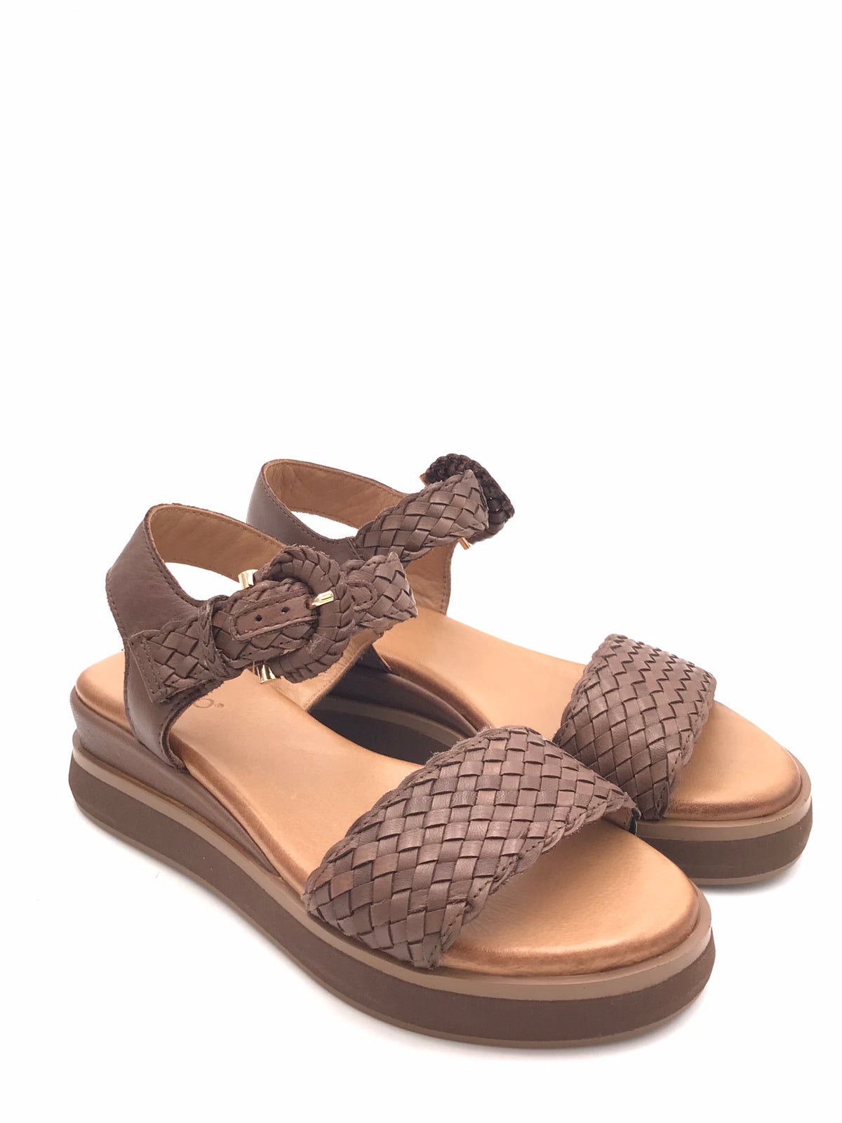 Sandalo intrecciato color marrone 113031 MARRONE INUOVO 