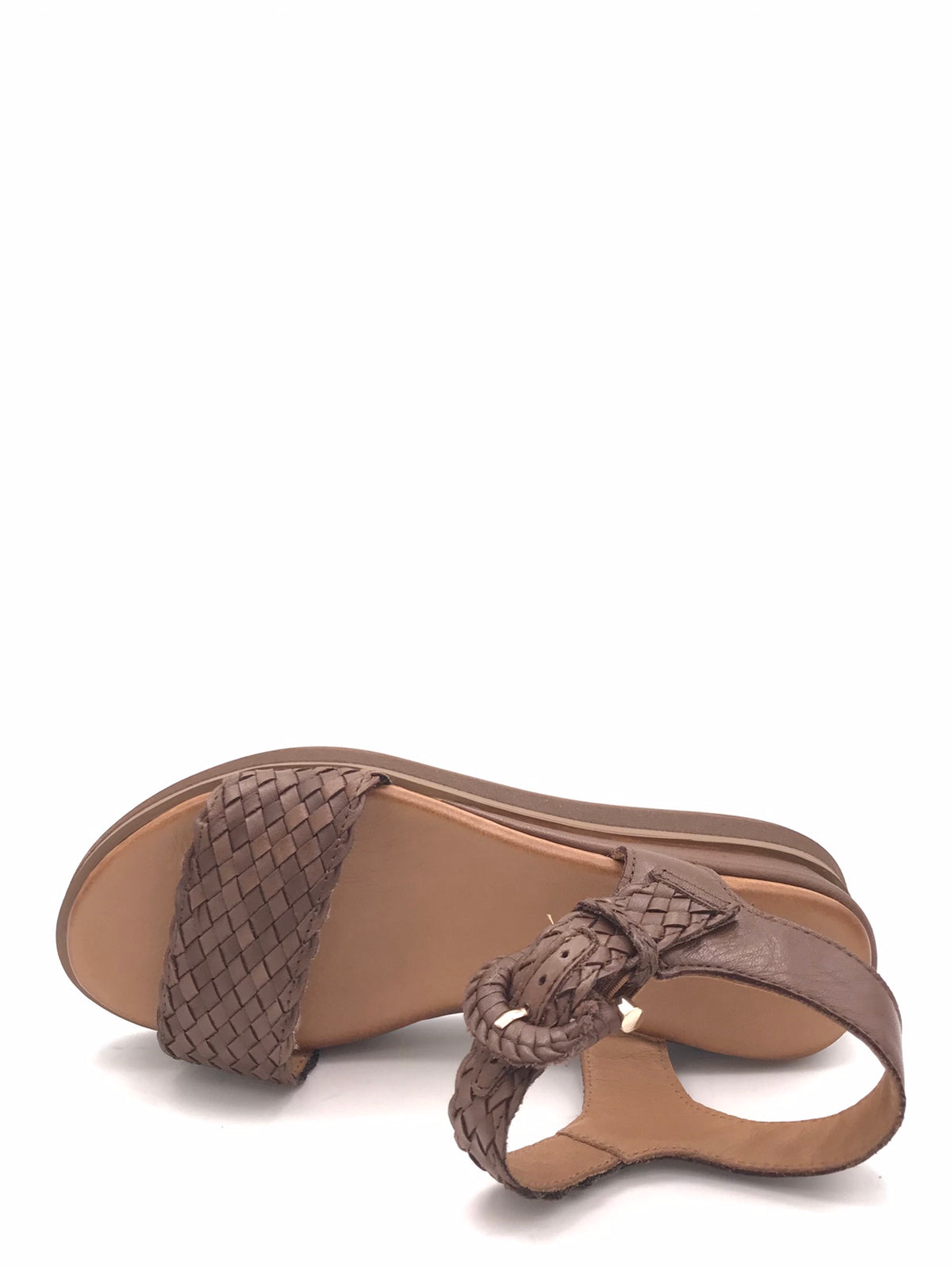 Sandalo intrecciato color marrone 113031 MARRONE INUOVO 