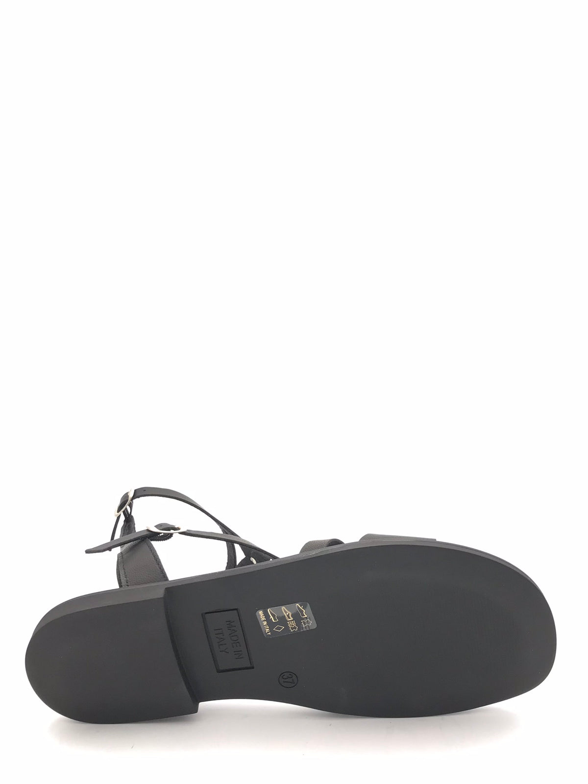 Sandalo nero alla schiava con borchie PL424 NERO ZULIAN 