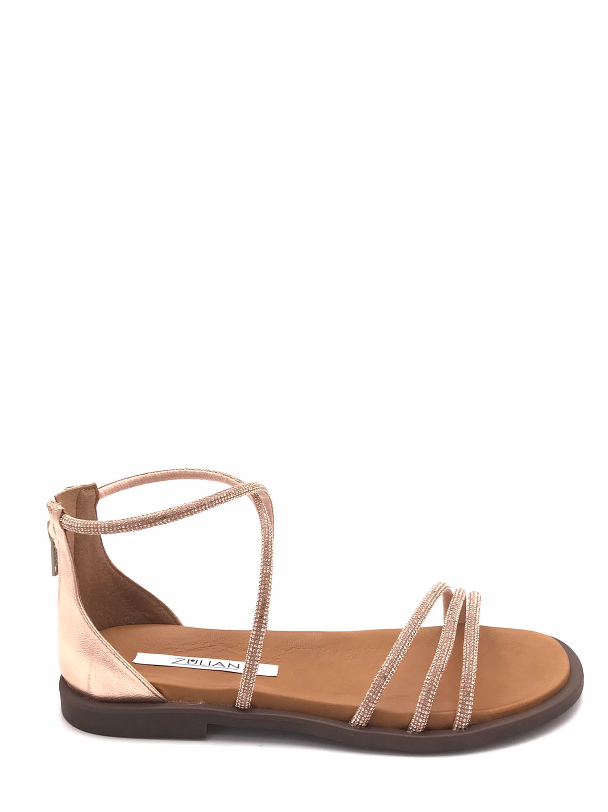 Sandali con tallone chiuso in strass rame PL461 RAME ZULIAN 