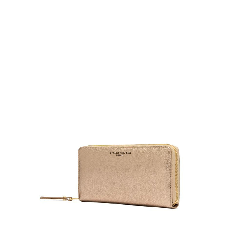 Portafoglio wallet zip round laminata mirage PF5042 ORO GIANNI CHIARINI 