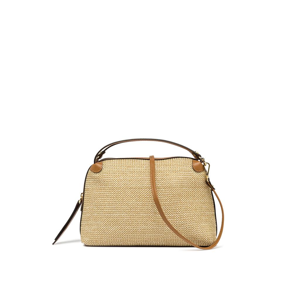 Borsa Alifa in raffia naturale-cuoio BS8788 NATURALE/CUOIO GIANNI CHIARINI 