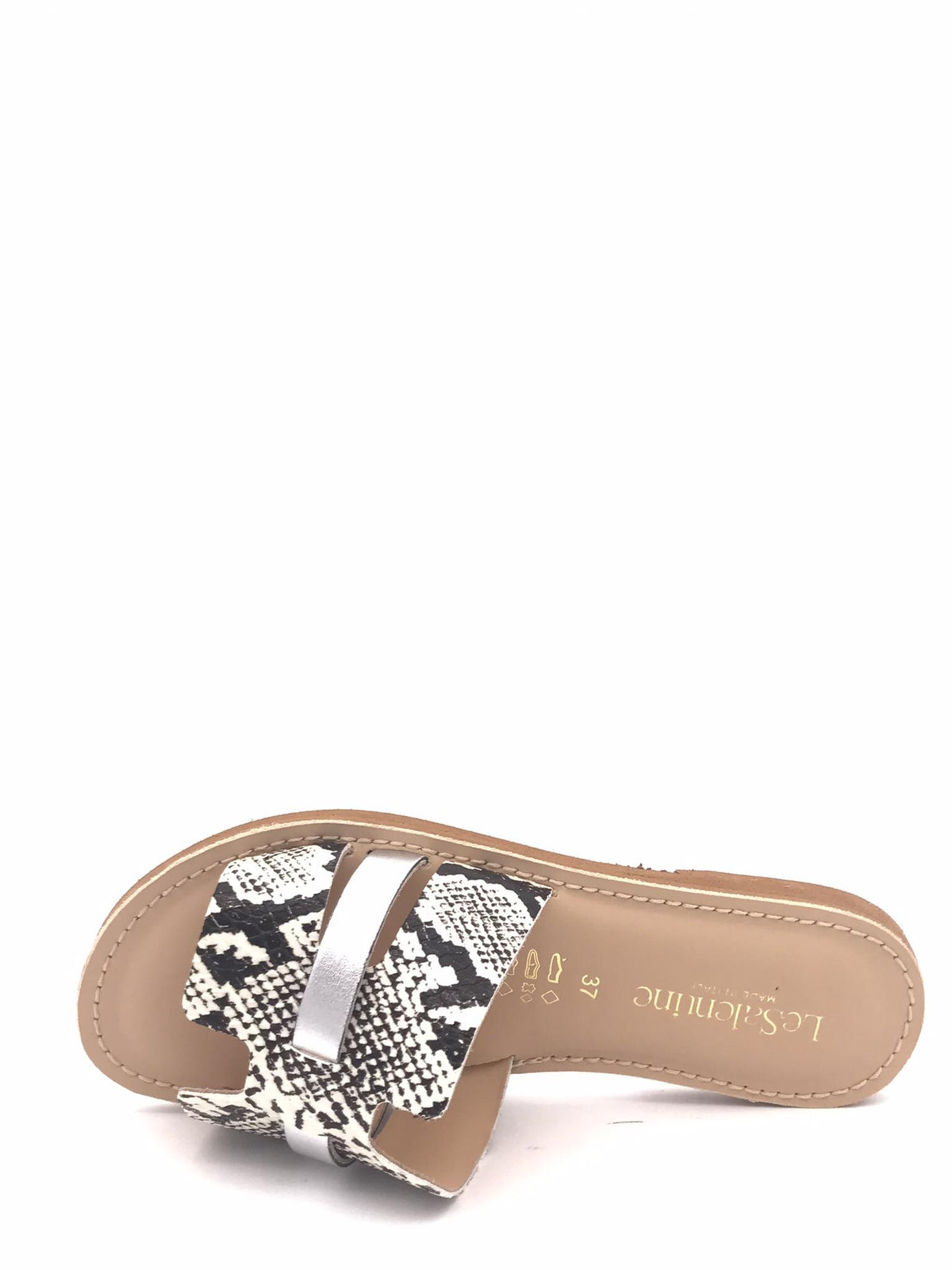Ciabatte in pelle con stampa pitone 1046 MULTICOLOR LE SALENTINE 