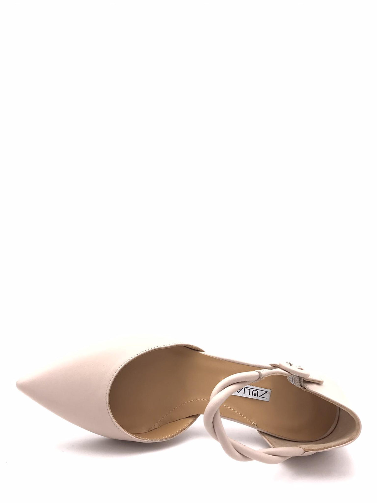 Scarpa Susy punta-tallone in nappa cipria