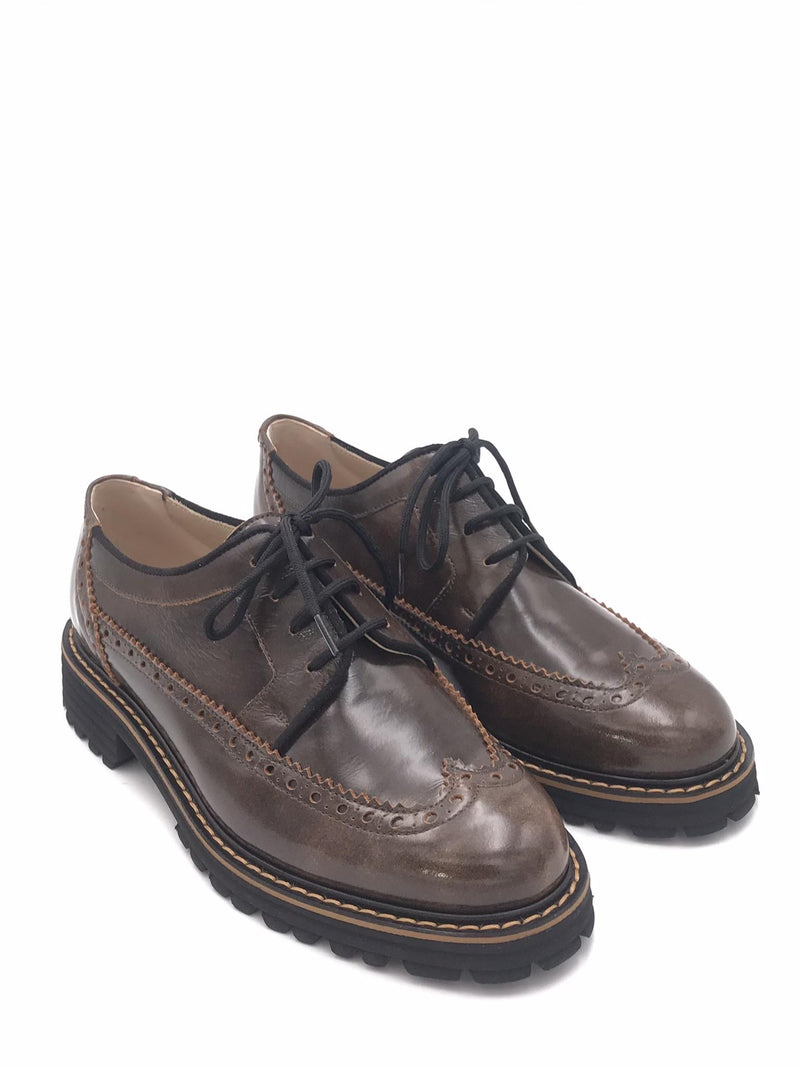 Scarpa allacciata Helena stile inglese marrone 082 MARRONE ZULIAN 