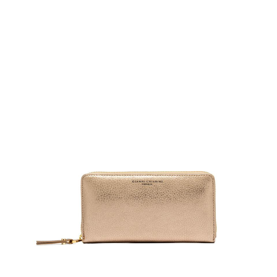 Portafoglio wallet zip round laminata mirage PF5042 ORO GIANNI CHIARINI 