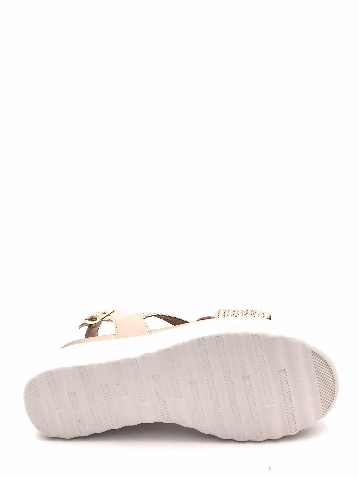 Sandalo con zeppa  intrecciato taupe-oro 220895 TAUPE STONEFLY 