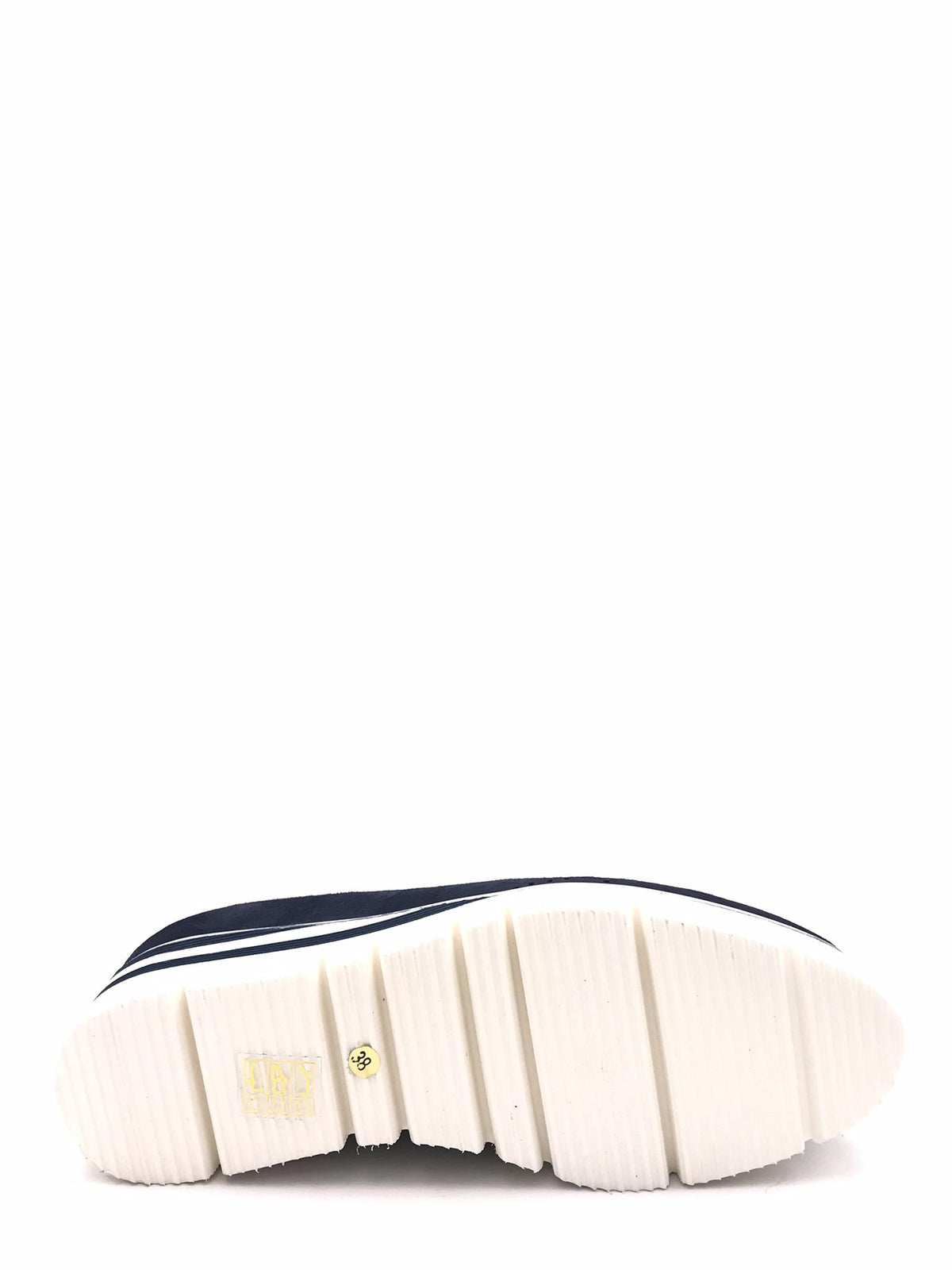 Scarpa accollata in camoscio blu