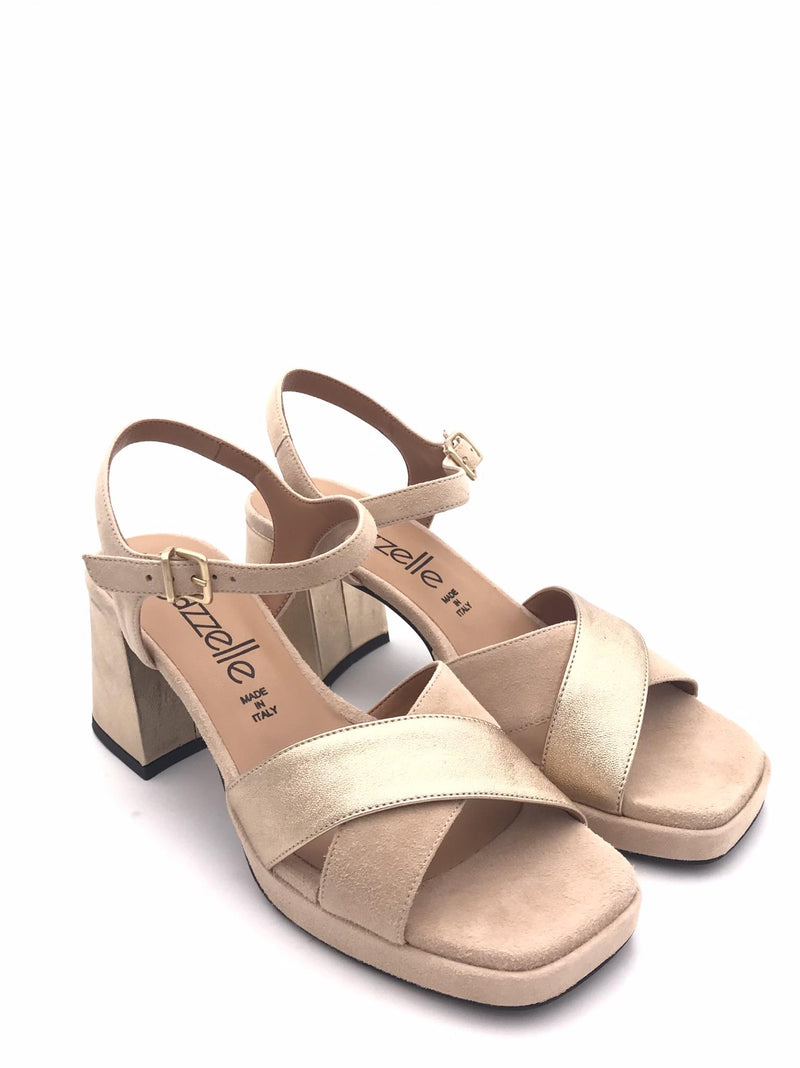 Sandalo plateau in camoscio catalina 808 BEIGE LEGAZZELLE 