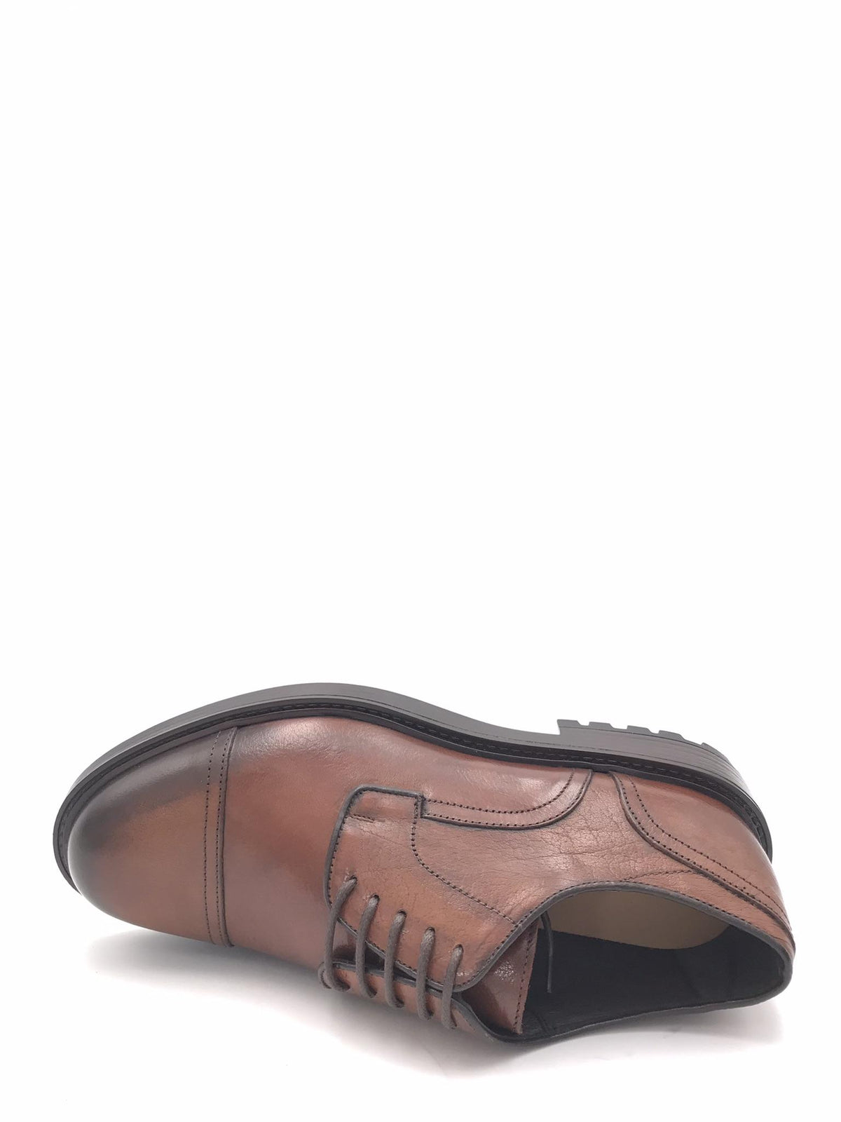 Scarpa derby allacciata in pelle anticata marrone 2235 MARRONE EXTON 