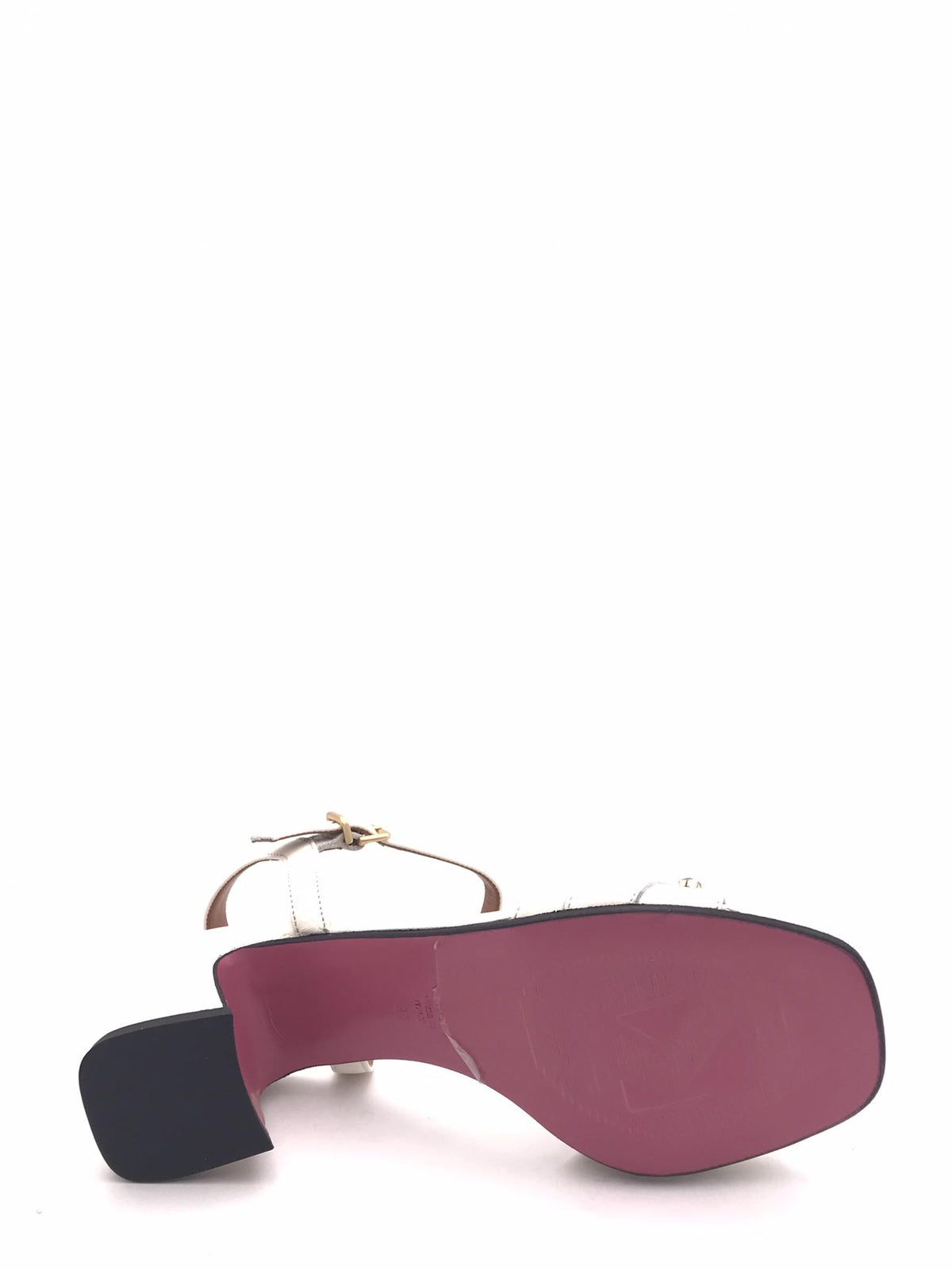 Sandalo in pelle bianca con pietre  multicolor 642 LATTE LEGAZZELLE 