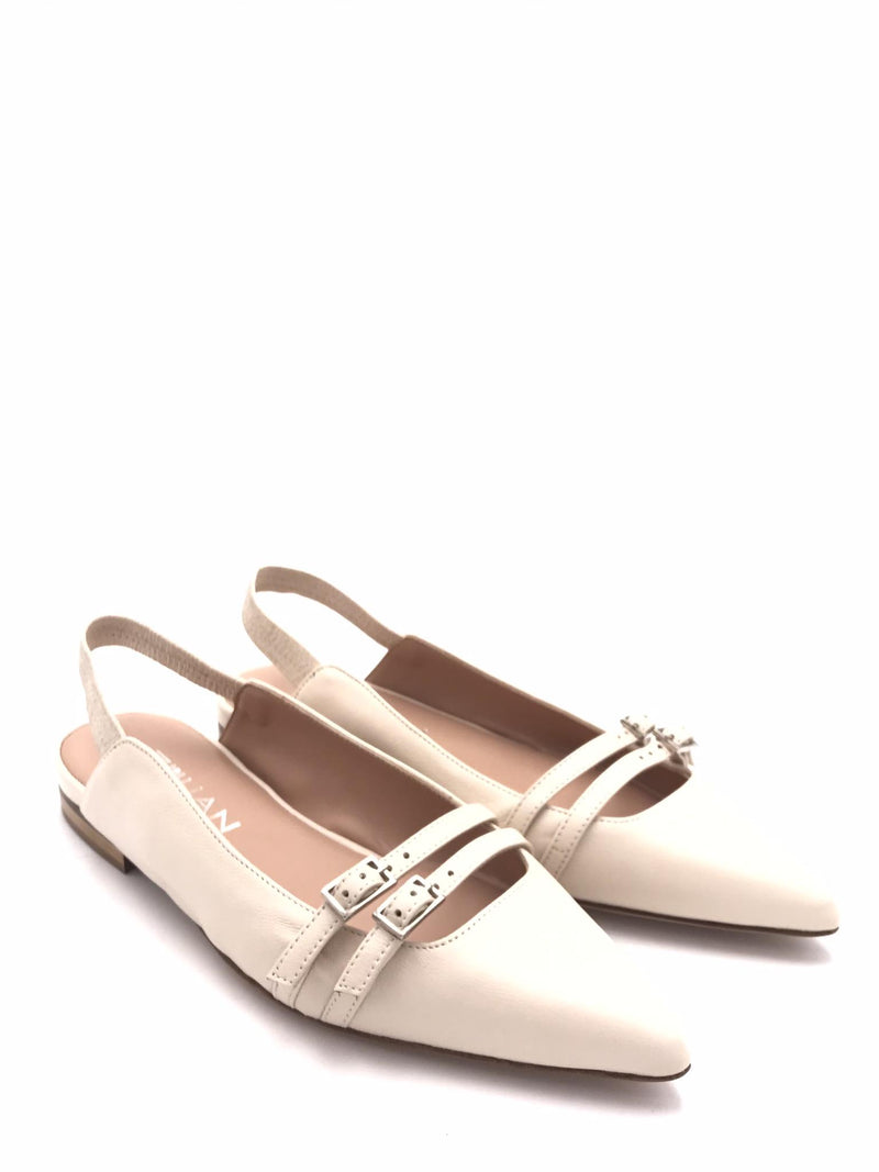 Slingback Giulia in pelle milk 9302 LATTE ZULIAN 