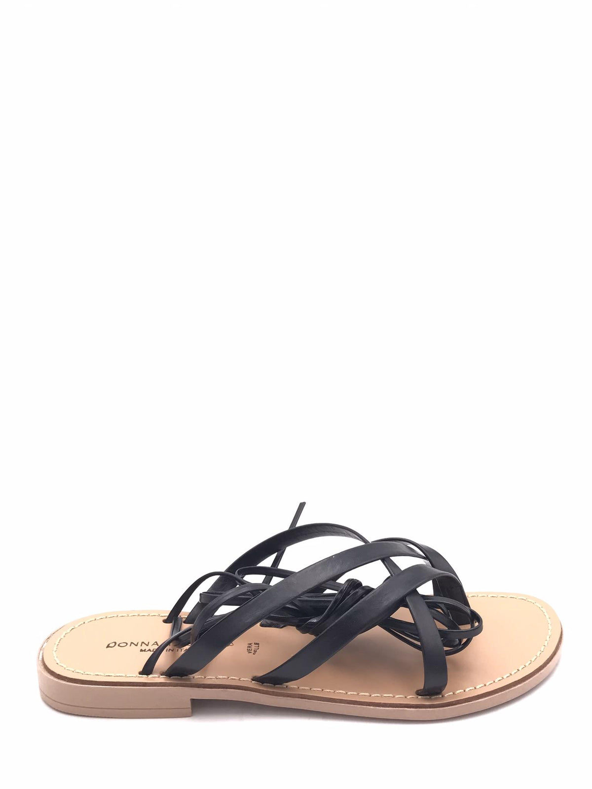 Sandalo infradito in pelle nera LIDO 819 NERO DONNA TOSCANA 