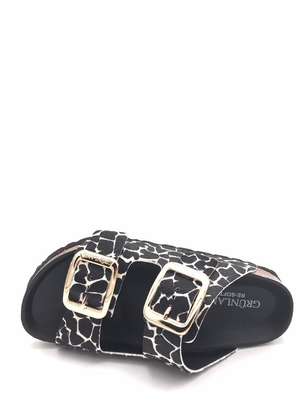 Ciabatta Enny in cavallino giraffa nero CB1796 NERO/MULTI GRUNLAND 